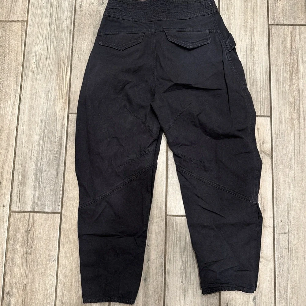 Zara SRPLS Women Cargo Crop Button Pants Black XS